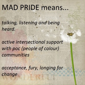 Mad Pride in words and flowers
