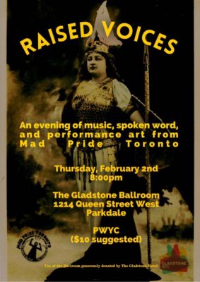 Raised Voices at the Gladstone Hotel, Toronto, on February 2016.